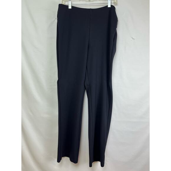 Soft Surroundings Women's Size Large Long Black Straight Leg Pull On Dress Pants - Picture 1 of 10